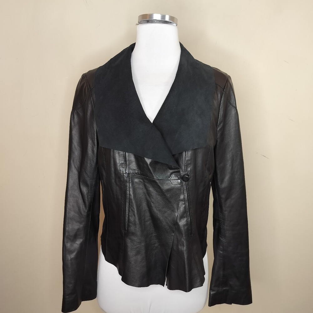 For Joseph Black Butter Soft Leather Jacket Zip Cuff